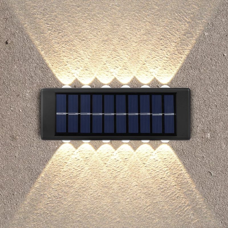 Set 2 Lampi Solare de Perete cu Iluminare Dubla, 12 LED-uri