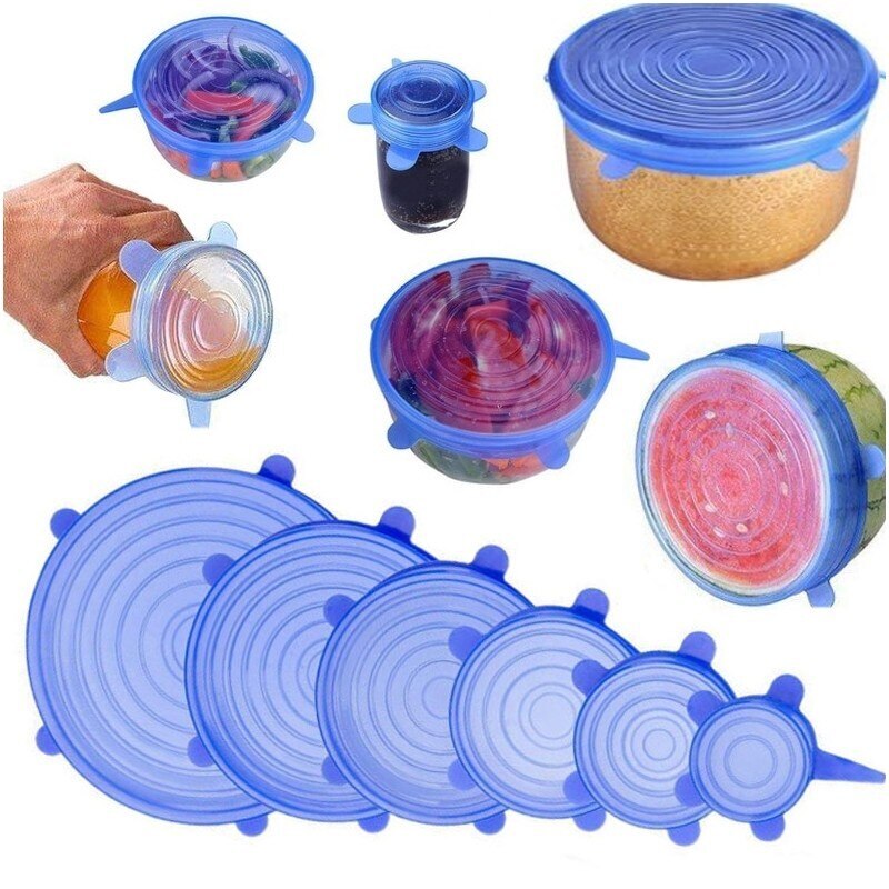 Set 6 Capace Flexibile din Silicon pentru Caserole si Recipiente