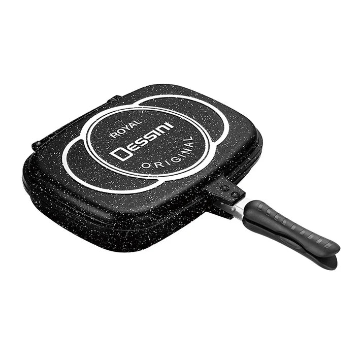 Tigaie Grill Dubla 32 cm Garnitura Silicon Maner Magnetic