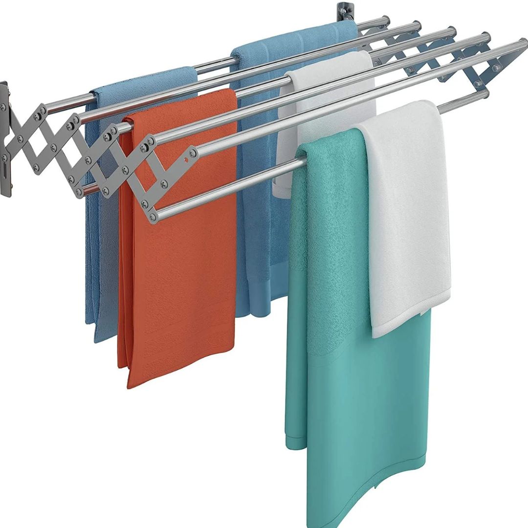 Uscator rufe din aluminiu, retractabil, cu prindere in perete