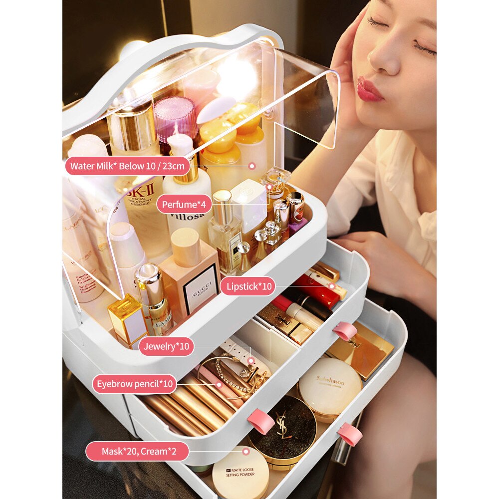 Organizator Produse Cosmetice, Portabil, Rezistent la Apa, 4 Compartimente de Depozitare, 33x27x17 cm
