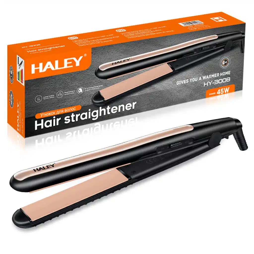 Placă de îndreptat părul HALEY HY-3008, 45W, 4 trepte de temperatură (160°C – 220°C), încălzire rapidă în 30 secunde