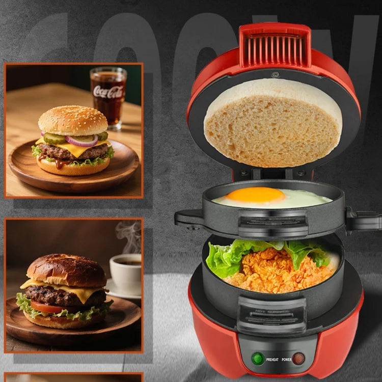 HALEY Vezi toate produsele Aparat de facut Burgeri Haley, 600W – Mic Dejun Rapid, Plăci Antiaderente, Încălzire Uniformă, Deschidere 180°