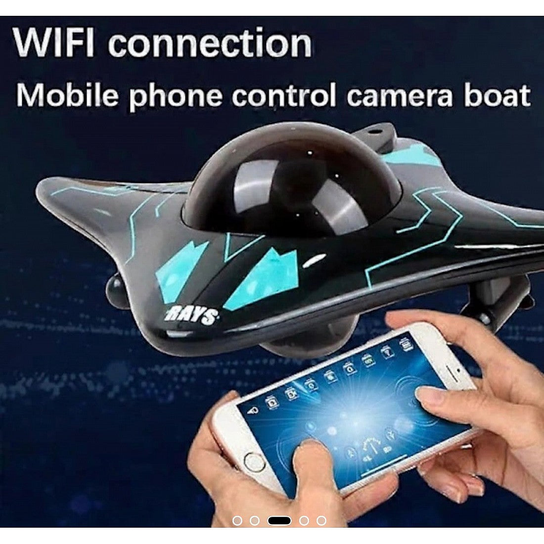 Barca cu Telecomanda 6 Canale, Camera HD, Incarcare USB, Jucarie Multicolor pentru Copii