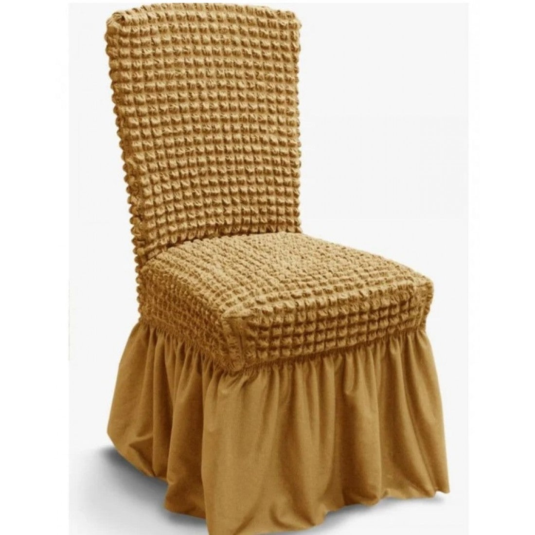 Set 6 Huse Scaune cu Volane Bej