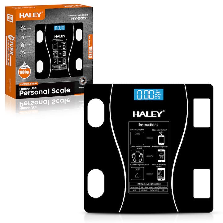 Cantar personal analitic, HALEY HY-5006, cu un afisaj digital usor de citit, negru