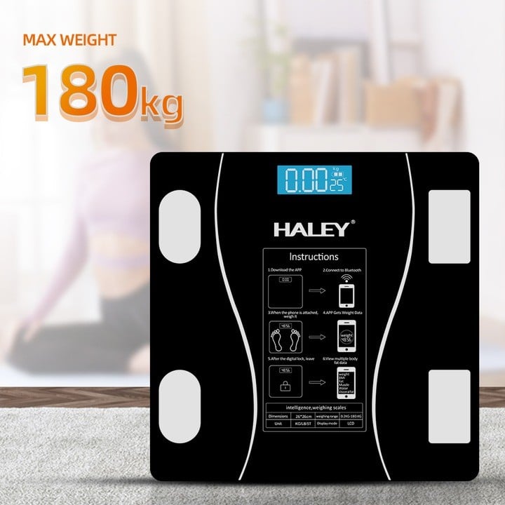 Cantar personal analitic, HALEY HY-5006, cu un afisaj digital usor de citit, negru
