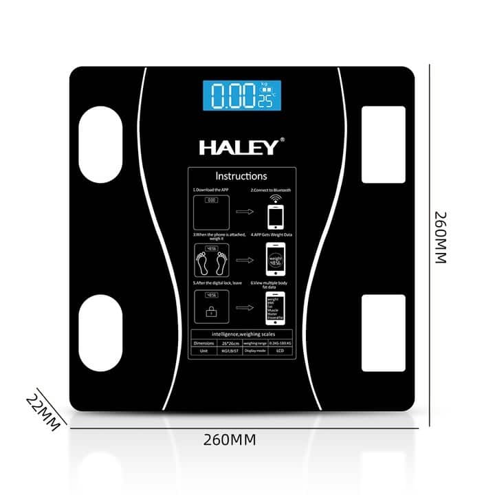 Cantar personal analitic, HALEY HY-5006, cu un afisaj digital usor de citit, negru