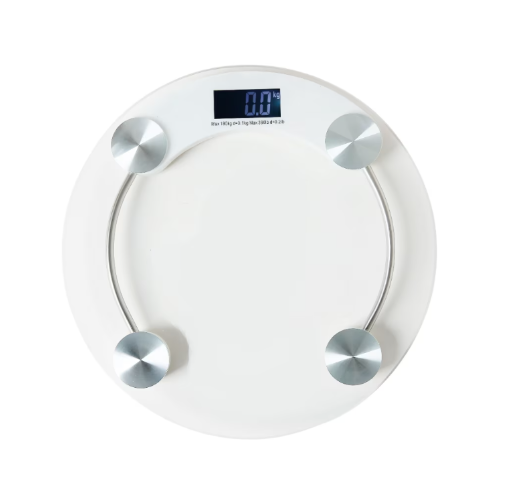 Cantar corporal, display LCD, inchidere automata, indicator baterie, 150 kg, Sticla transparenta, Patrat/Rotund( depinde de stuc)