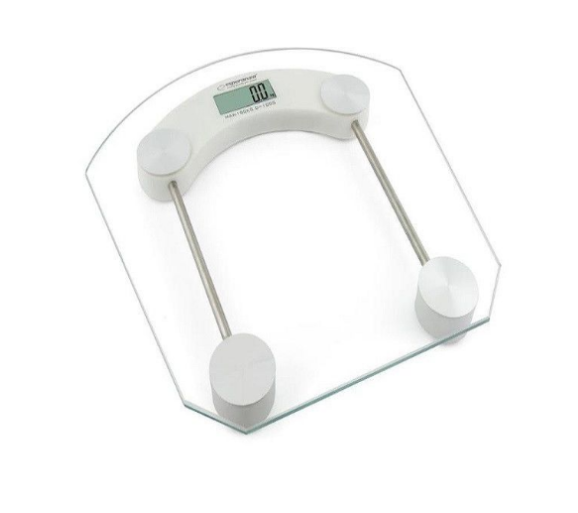 Cantar corporal, display LCD, inchidere automata, indicator baterie, 150 kg, Sticla transparenta, Patrat/Rotund( depinde de stuc)