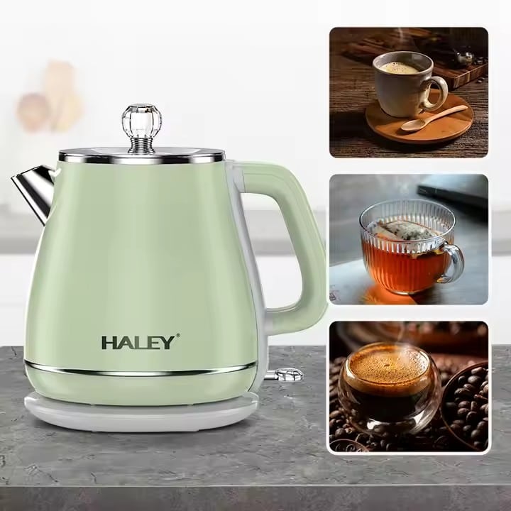 Ceainic Electronic de Apă HALEY, 2,5L, 1800W, Fierbător, Oțel Inoxidabil, Verde