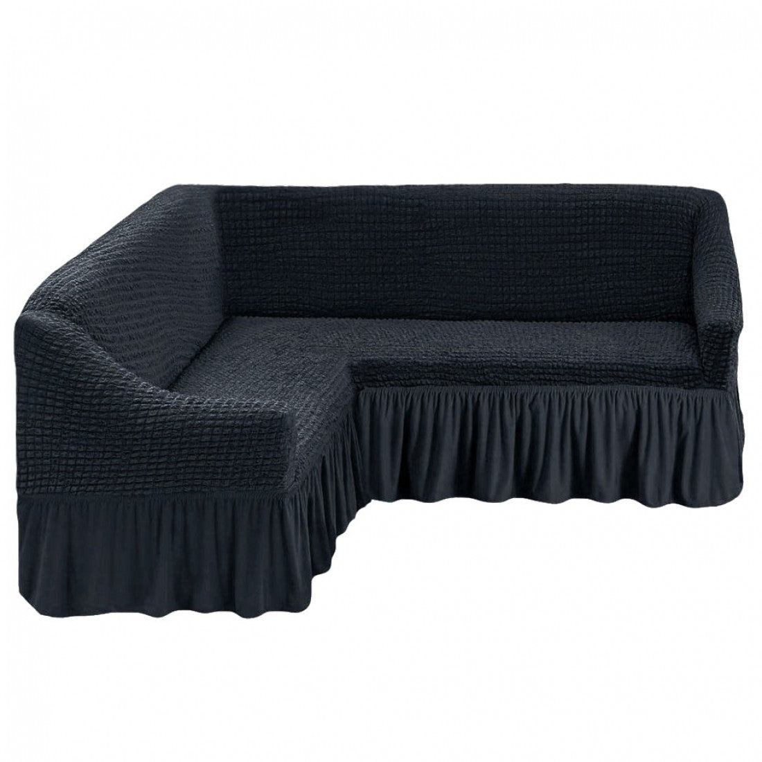 Husă Elegantă Colțar Gri Închis- colt005