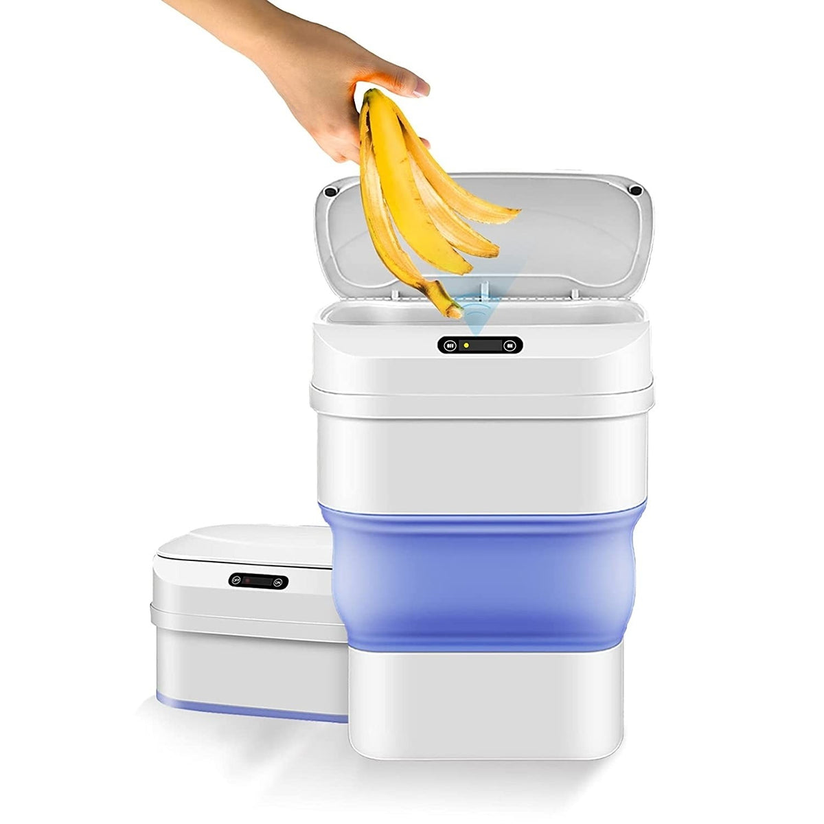 Cos de gunoi smart, cu senzor de miscare, pliabil, cu capac automat, capacitate 8 l Aden