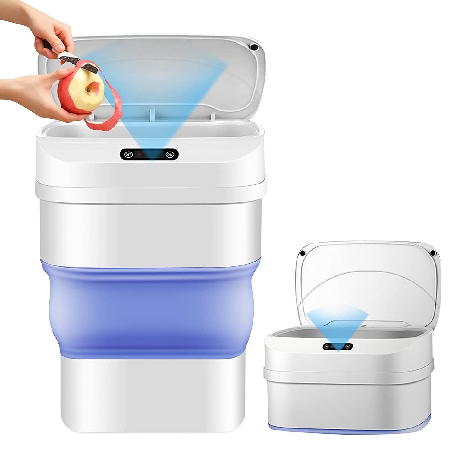 Cos de gunoi smart, cu senzor de miscare, pliabil, cu capac automat, capacitate 8 l Aden