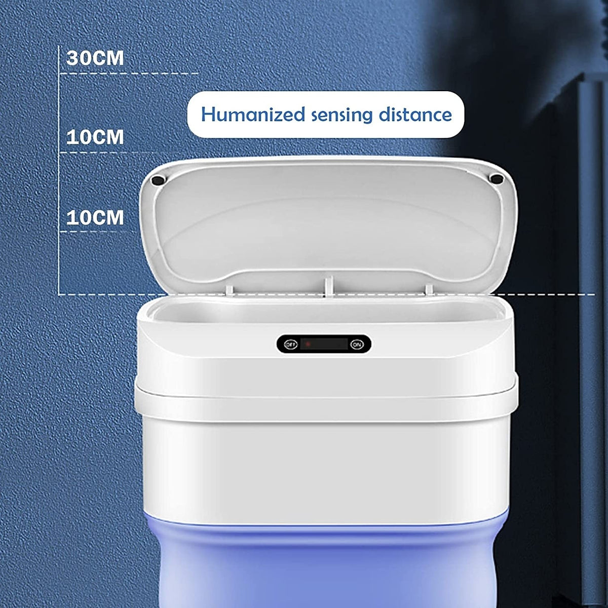 Cos de gunoi smart, cu senzor de miscare, pliabil, cu capac automat, capacitate 8 l Aden
