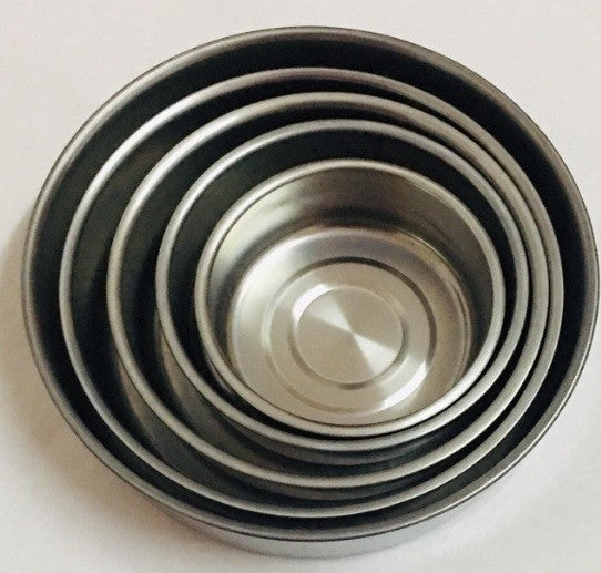 Set 5 caserole din inox prevazute cu capace din plastic transparent