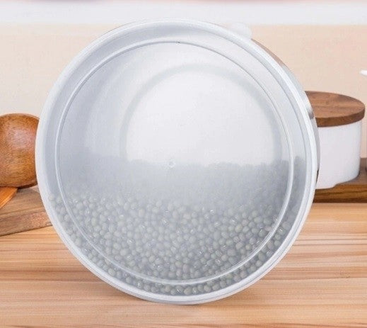 Set 5 caserole din inox prevazute cu capace din plastic transparent