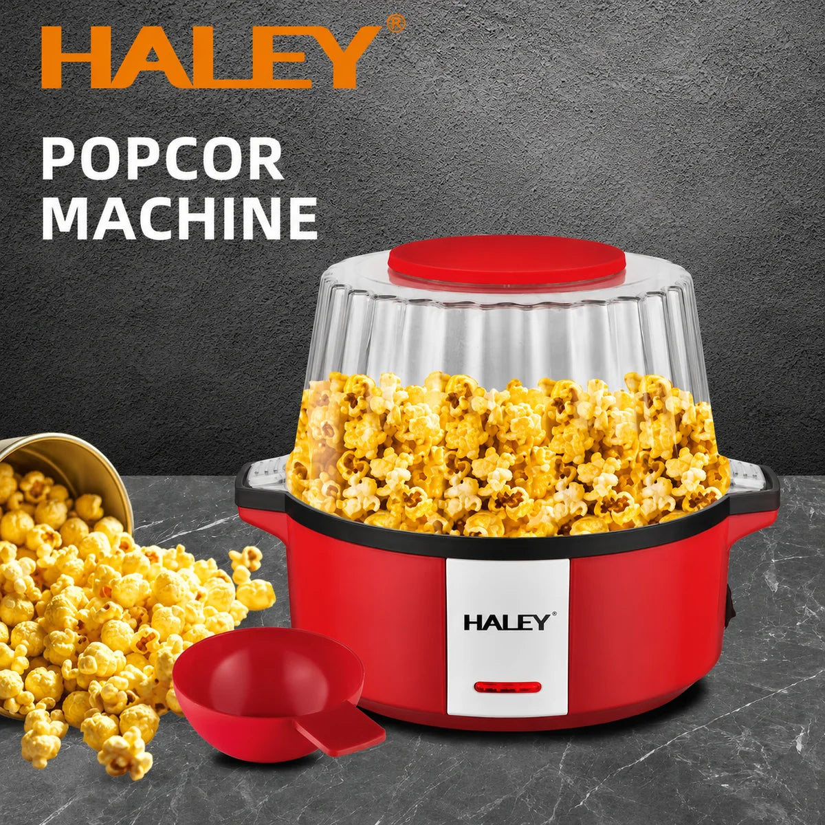HALEY Vezi toate produsele Aparat pentru Popcorn HALEY® HY-6202, 700W, 60g, Tehnologie cu Aer Cald, Fără Ulei, Popcorn în 3 Minute