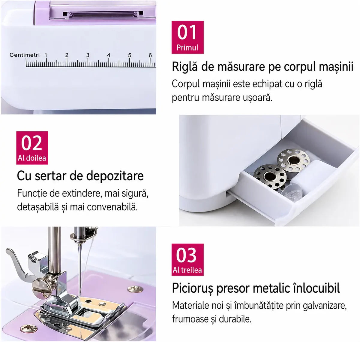 At Performance Vezi toate produsele Mașină de Cusut Electrică Portabilă YASM-505A – 12 Programe de Cusătură, Pedală, Iluminare LED, Viteză Reglabilă, Funcție Marșarier, Accesorii Complete