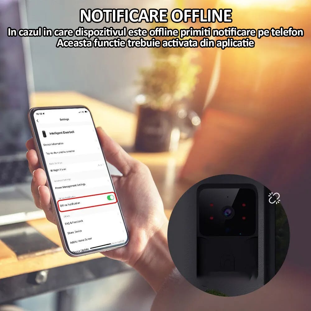 Sonerie wireless cu camera video, NEXTLY, rezolutie video HD 720p, vedere nocturna, microfon bidirectional, apel vocal si video, control prin aplicatie, 19 melodii, autonomie mare, distanta 30-50M int