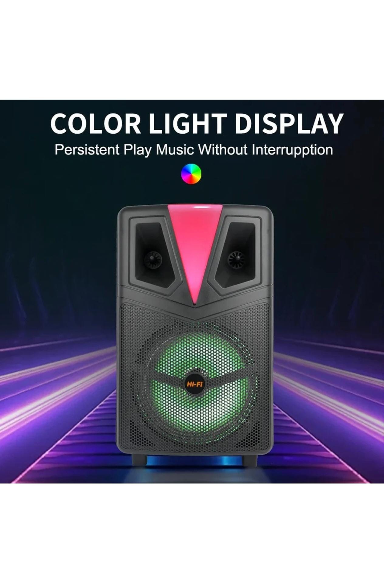 Boxă Portabilă AT PERFORMANCE Sing-e ZQS8157, 8", 20W, Microfon, LED RGB, 3000 mAh