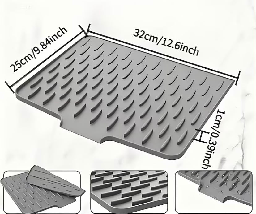 Protejează Blatul și Economisește Spațiu – Suport de Uscare pentru Vase din SiliconCu dimensiunile de 25 x 32 cm