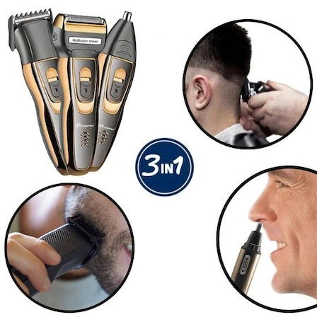 Aparat de ras și tuns, 3 in 1- Grooming Kit, indicator de încărcare