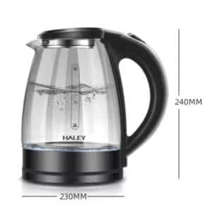 Fierbător Electric HALEY HY-8855: Portabil din Sticlă de 2,2 L, încălzire Rapidă cu Oprire Automată și Lumină LED Pentru UZ Casnic și Hotel