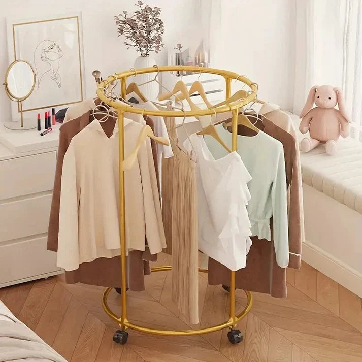 Suport de Haine rotund cu roti, din Otel Inoxidabil, Capacitate 40kg