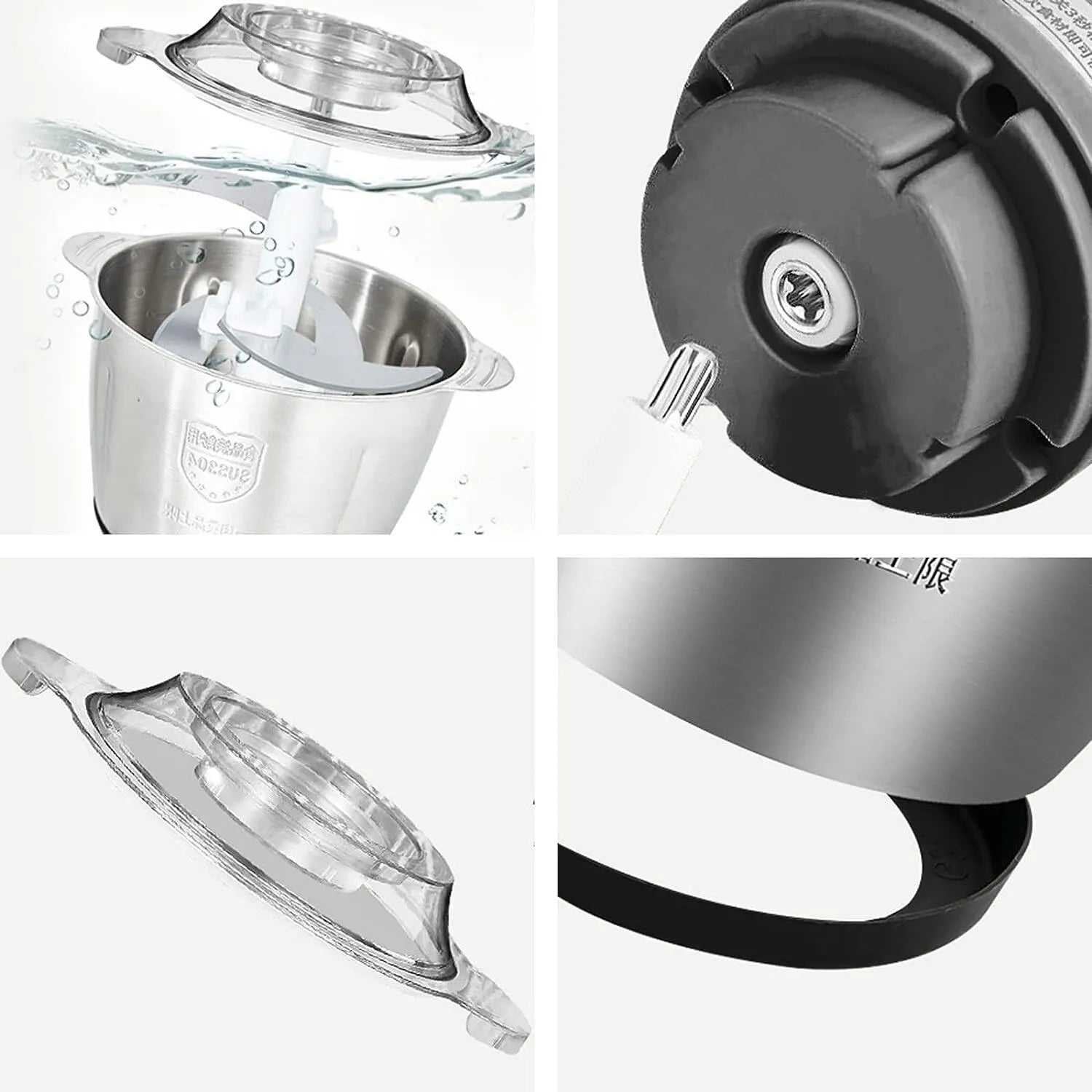 Tocator electric 1000W, 3L cu 4 lame din inox pentru carne, legume si alte alimente
