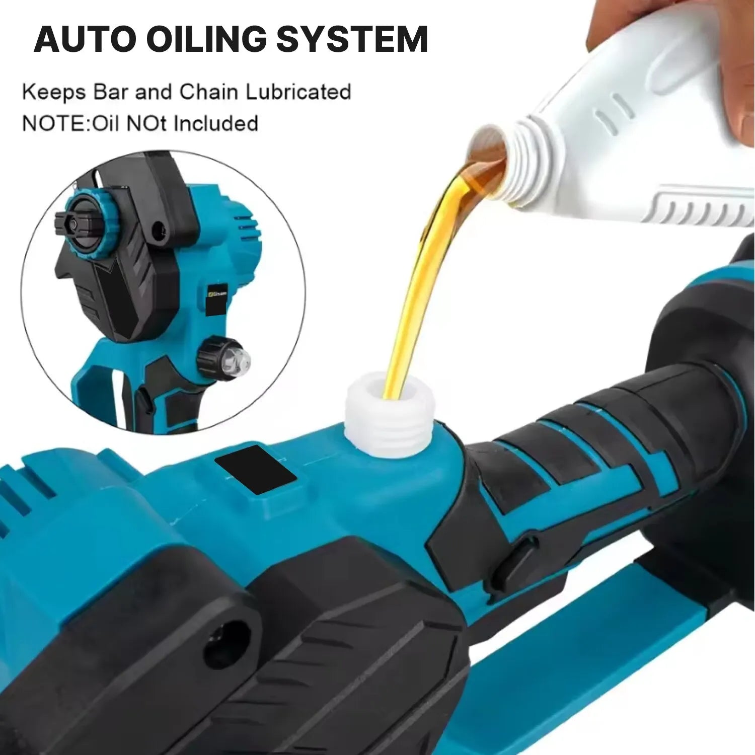 Mini Fierăstrău Electric 6" 48V cu 1 Acumulator și Rezervor Ulei