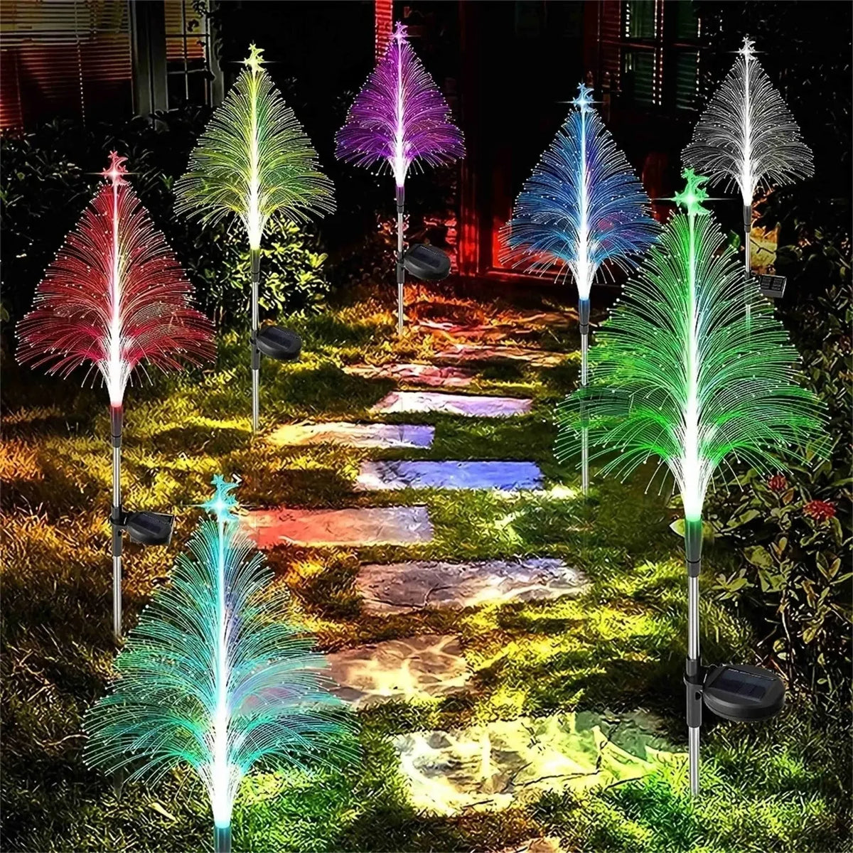Set 2 Lampi Solare Decorative Copac, Set 2 buc, Lumini Colorate Schimbatoare, IP65
