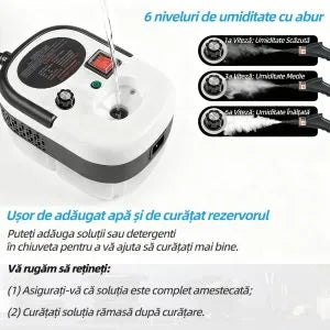 Aparat de Curățat cu Abur, 2500W, Rezervor 1L, 14 Accesorii, Presiune Înaltă,