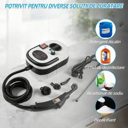 Aparat de Curățat cu Abur, 2500W, Rezervor 1L, 14 Accesorii, Presiune Înaltă,
