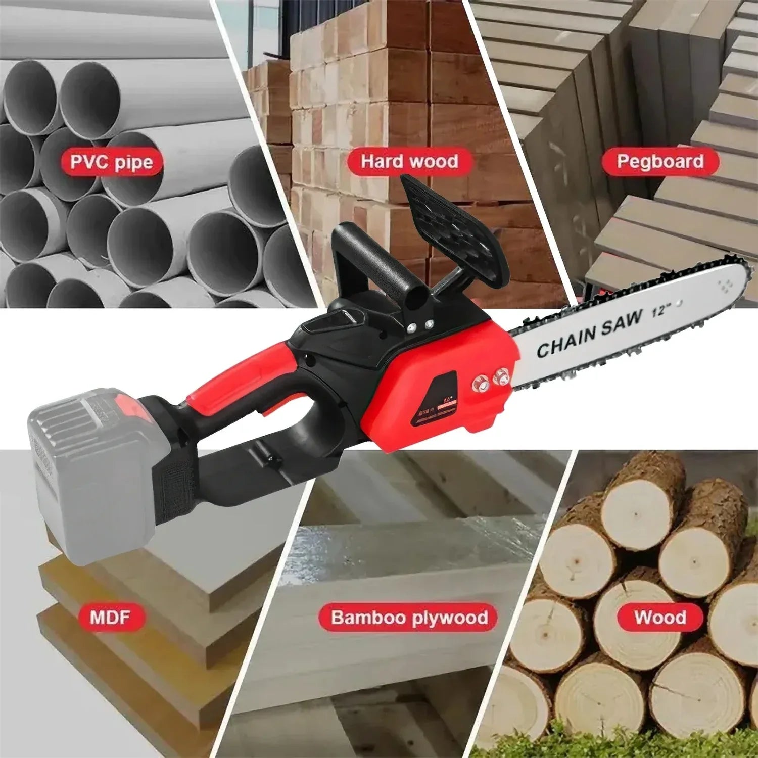 Drujbă cu Lanț 12 Inch, 48V, 2 Acumulatori Lithium, 1200W, 4800RPM