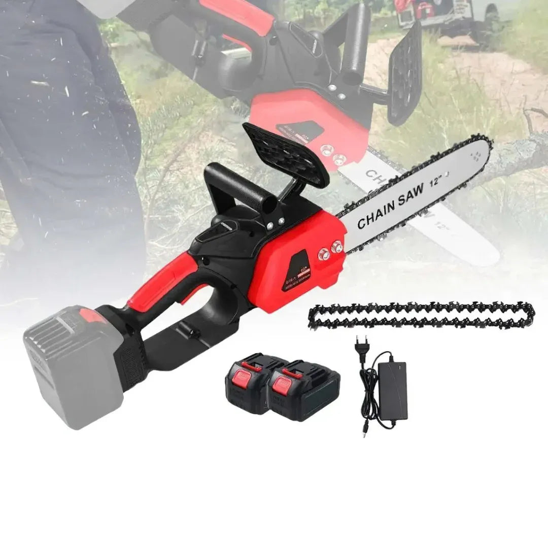 Drujbă cu Lanț 12 Inch, 48V, 2 Acumulatori Lithium, 1200W, 4800RPM