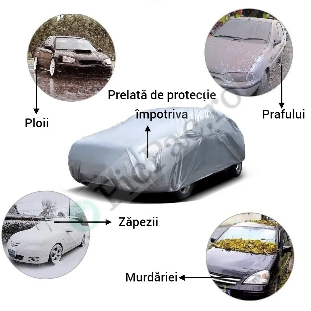 Prelată Impermeabilă Auto PEVA – Husă Protecție pentru Mașini (,XL