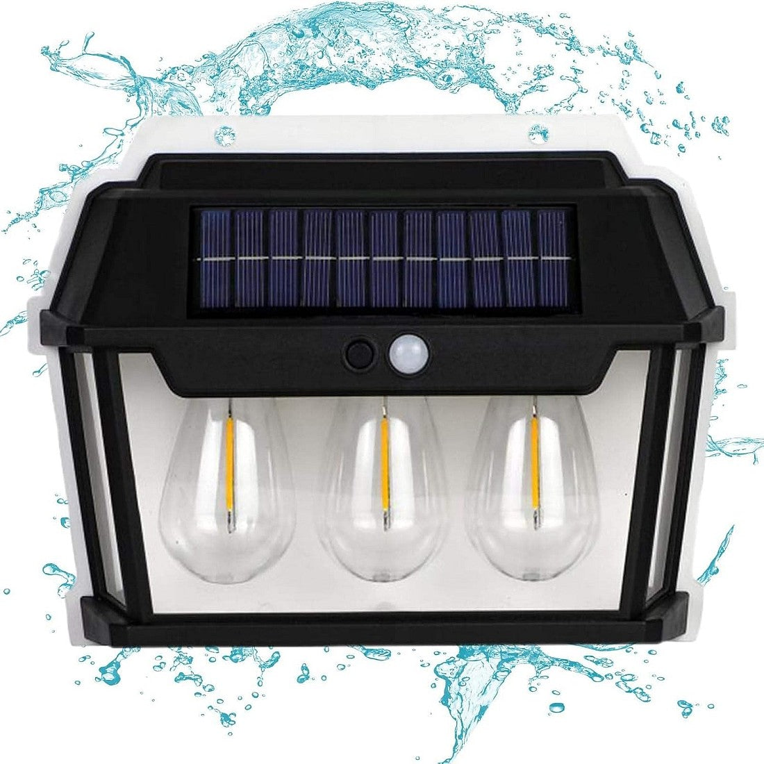 Set 2 Lampi Solare Perete LED 3 Becuri cu Senzori
