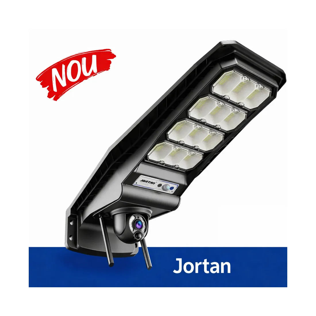 Lampa Solara cu Camera 4G 3MP - 400W Jortan - Baterie 26000mAh, Viziune Nocturna Color, Control Distanta