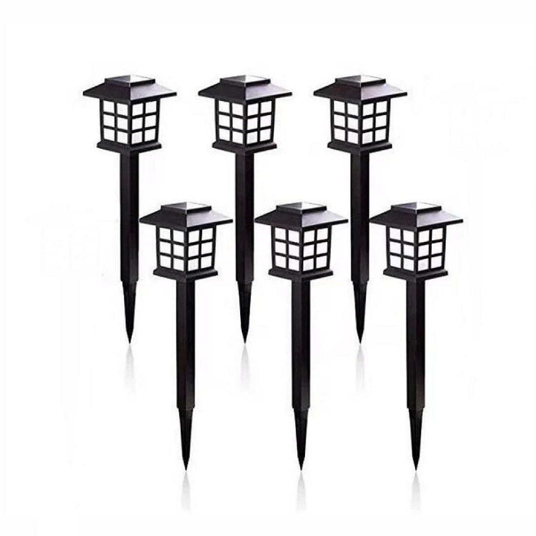 Set 6 lampi onamentale pentru gradina cu incarcare solara , patrate