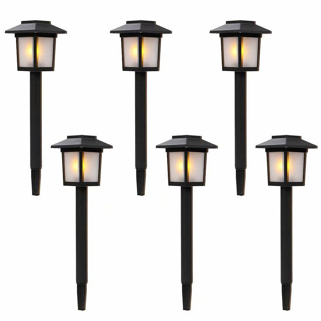 Set 6 lampi onamentale pentru gradina cu incarcare solara , patrate