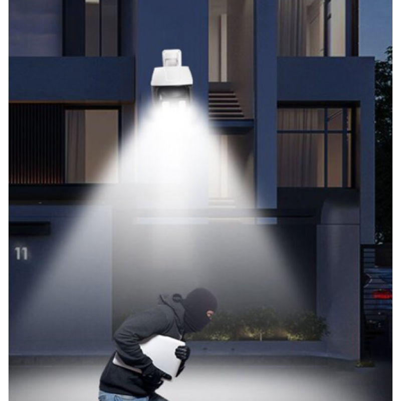 Lampa solara tip camera supraveghere falsa CCTV cu senzor si 2 antene