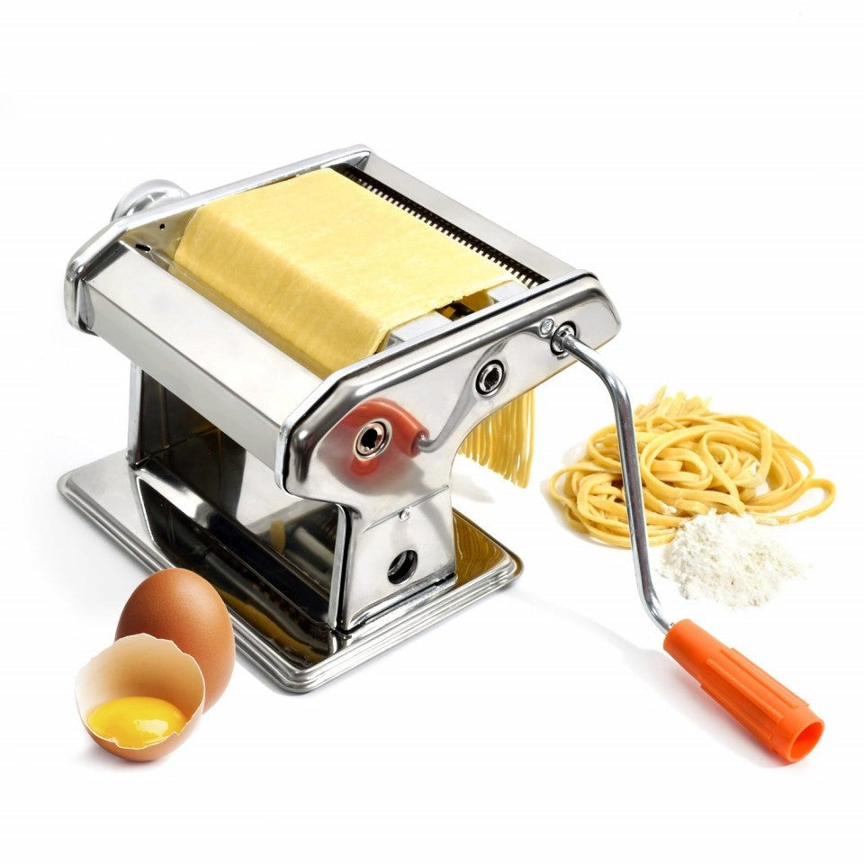 Masina pentru taitei si spaghete, 9 dimensiuni de taiere taietei, Otel inoxidabil, Accesoriu fixare de masa Aden