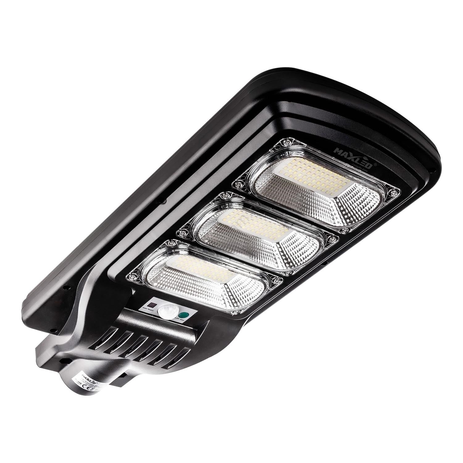 Lampă LED stradală solară dimabilă cu senzor LED/180W/6V 6500K IP65 negru + telecomandă
