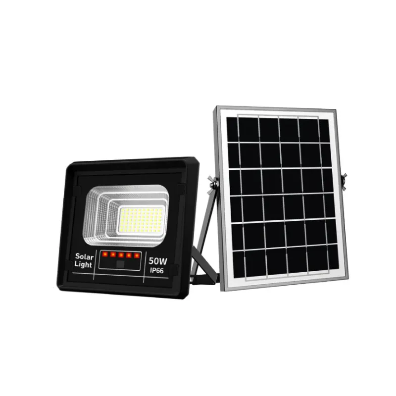 Proiector Solar LED Jortan 50W IP66 cu Telecomanda si Indicator Baterie 6500K