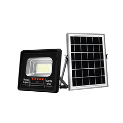 Proiector Solar LED Jortan 50W IP66 cu Telecomanda si Indicator Baterie 6500K