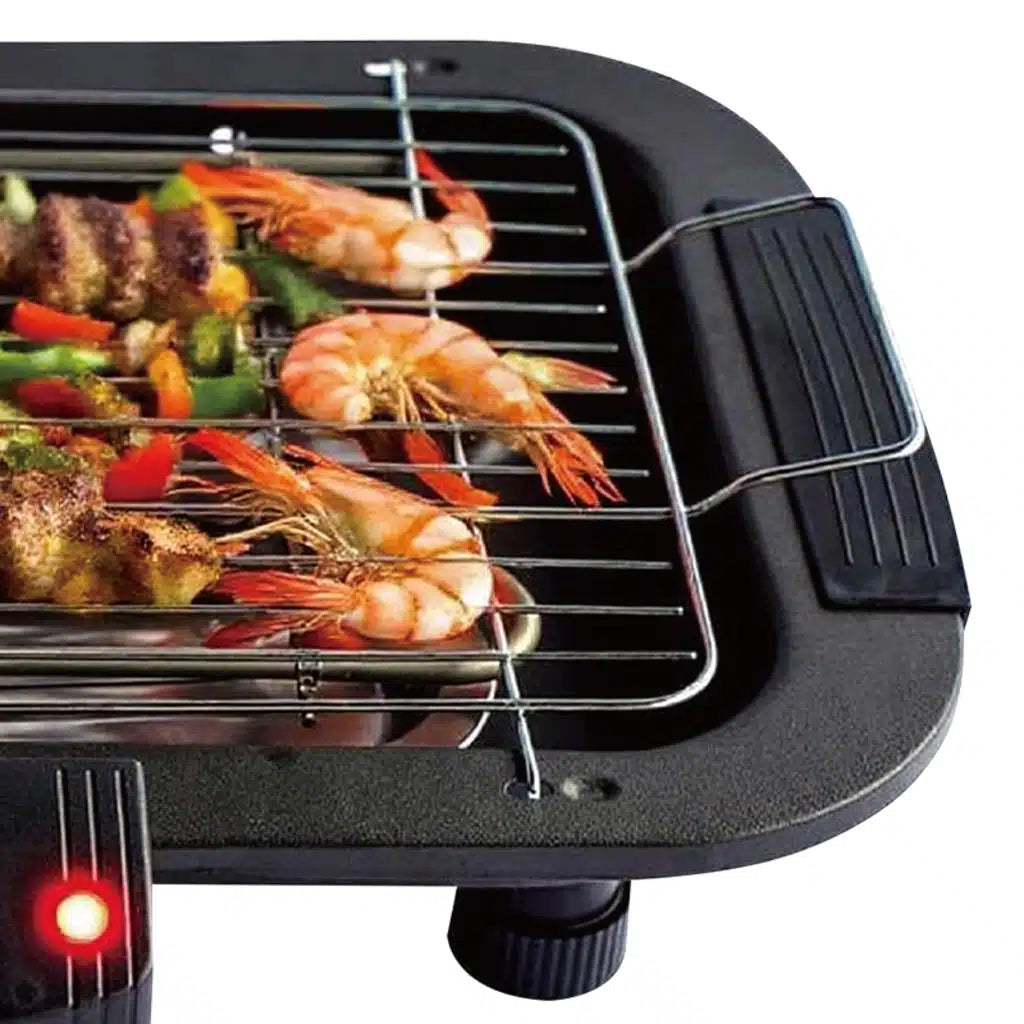 Grătar Electric HALEY HY-8611, 2000W, Grill de Masă cu Temperatură Reglabilă, Grătar Detașabil, Încălzire Rapidă, Suprafață Antiaderentă, Negru