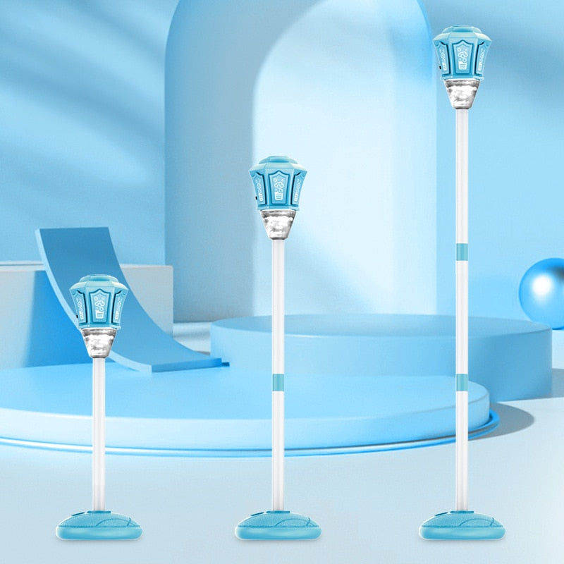 Masina de baloane, muzica, lumini LED, telecomanda 2.4G, albastra, reglabila pe inaltime, jucarie interactiva