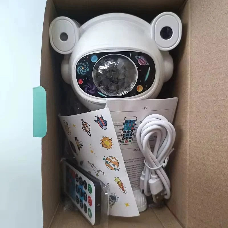 Proiector Astronaut Galaxy Light cu muzica Bluetooth, telecomanda si efect cer instelat – lampa de atmosfera pentru copii si adulti