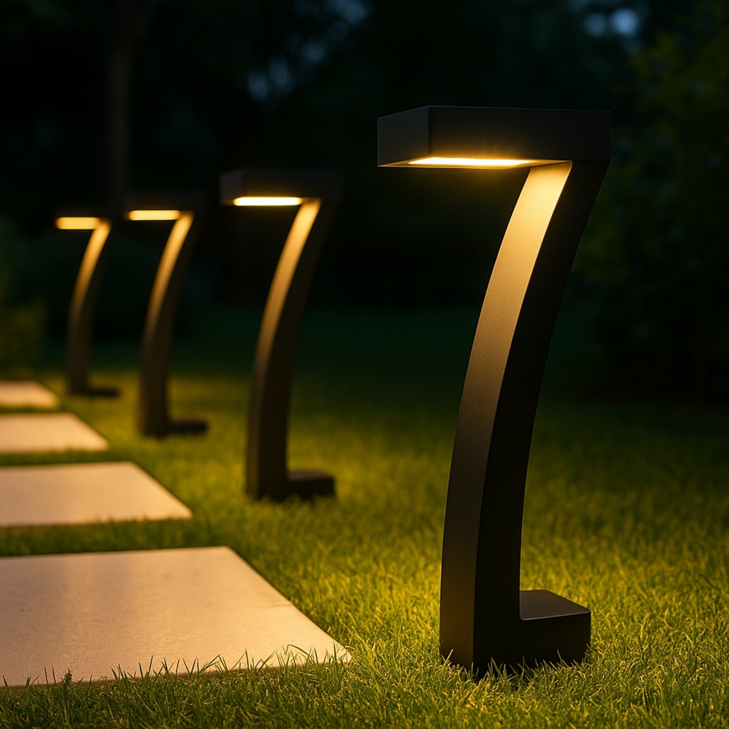 Set 4 Lampi Solare Gradina LED 45cm | 2X Mai Luminoase, Rezistente Apa, Autonomie 6-12 Ore | Lumina Calda pentru Alei si Terase